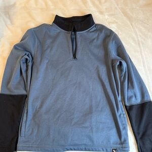Boys Abercrombie Blue and Black Quarter-Zip Sweater